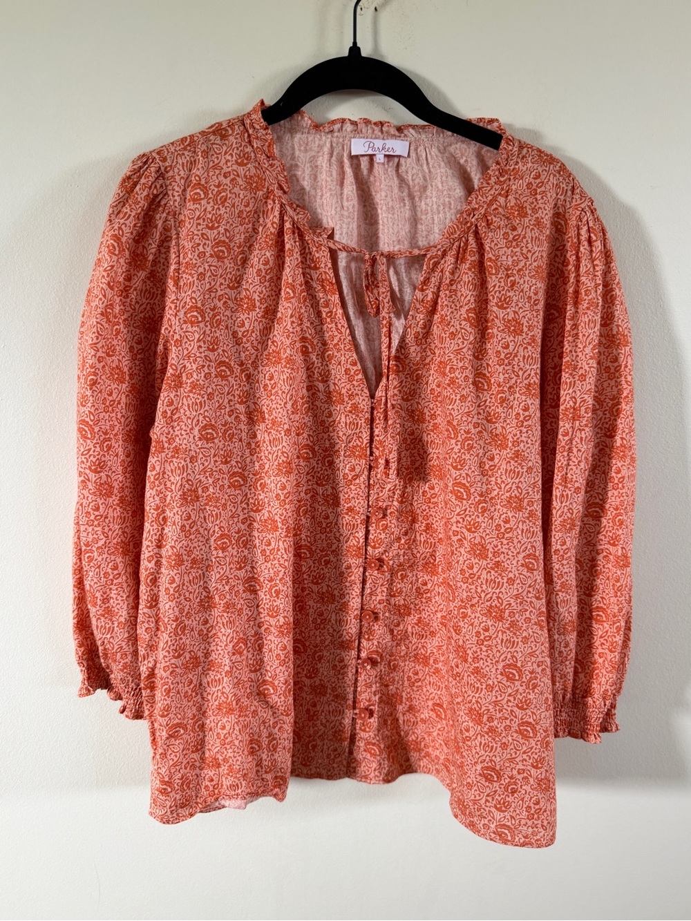 Parker Blouse Gloria Orange Button-Front Blouse Floral large